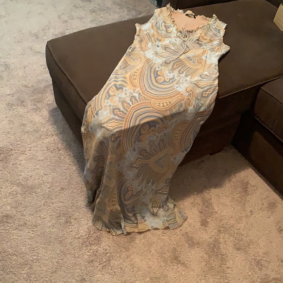 KAREN KANE LONG RUFFLE SLEEVELESS DRESS - Picture 4 of 7